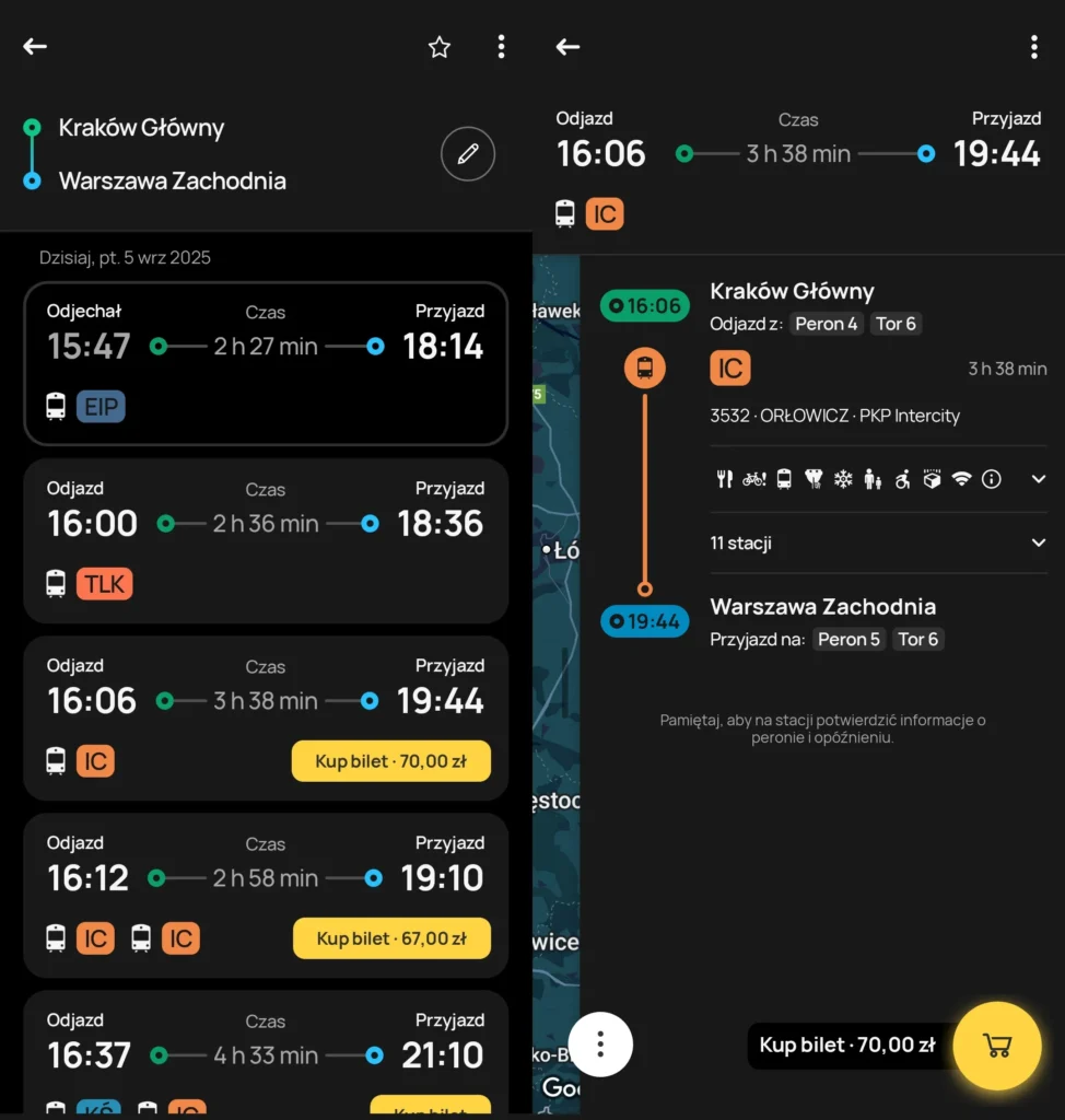Bilieto pirkimas Krokuva Pagrindinė - Var6uva Vakarinė